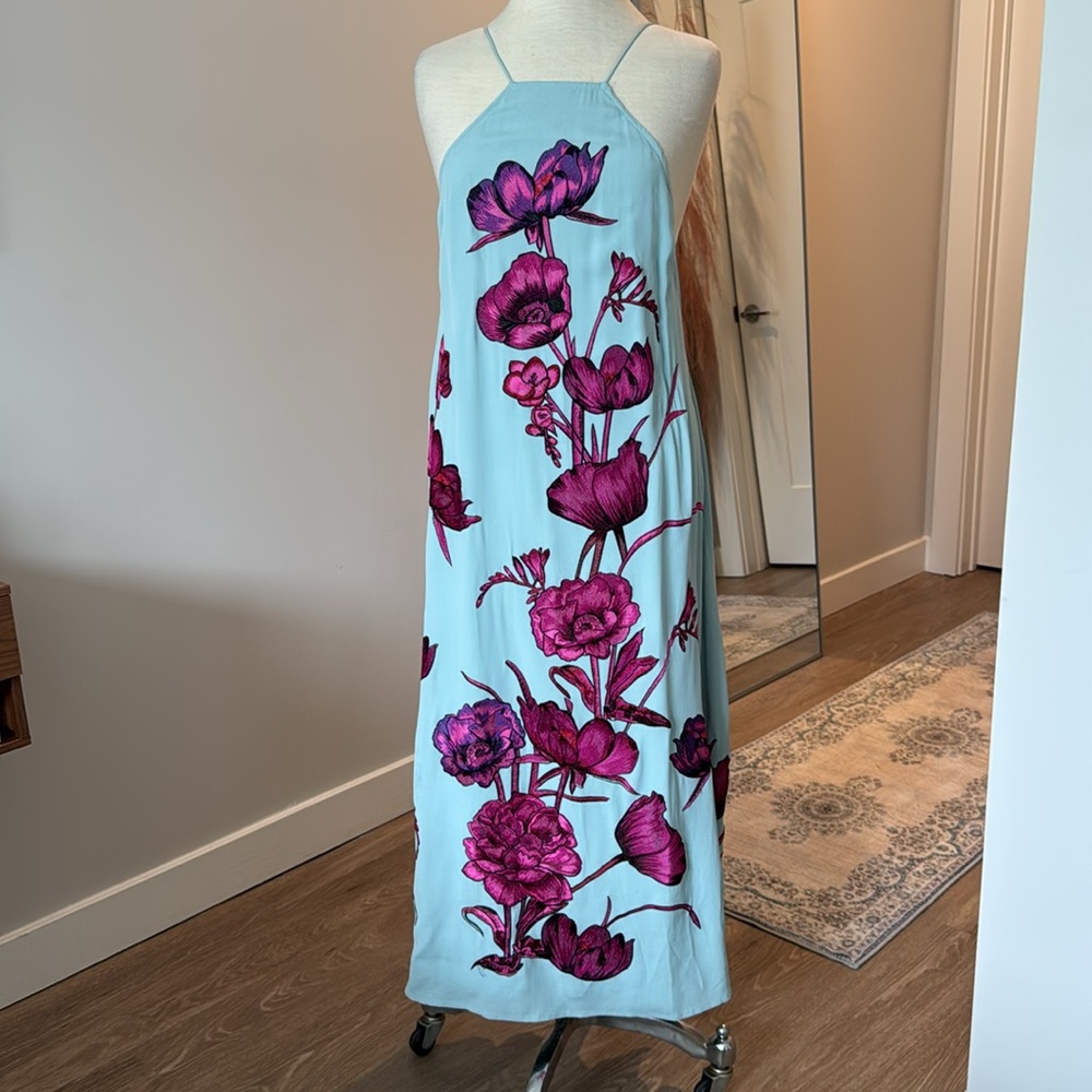 NWT light blue embroidered dress